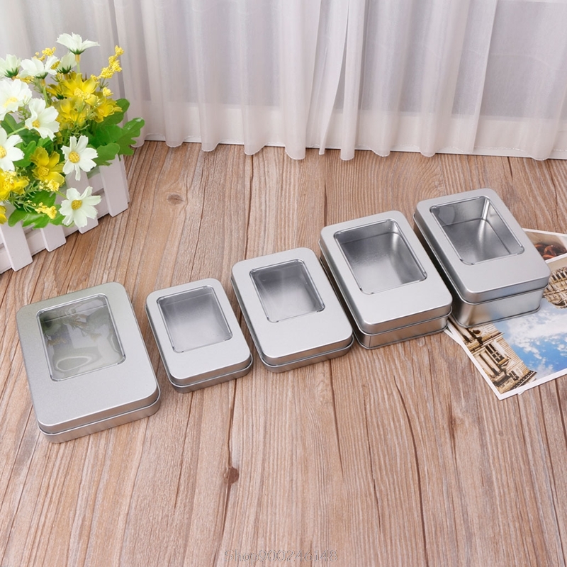 Tin Container Lid - مستطيل القصدير صندوق تخزين الفضة المنظم
