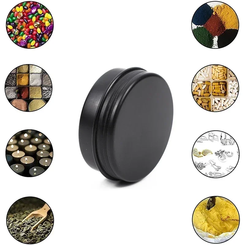50 قطعة فارغة سوداء شمعة داخل  - مراجعة Tin Container Lid وسعره