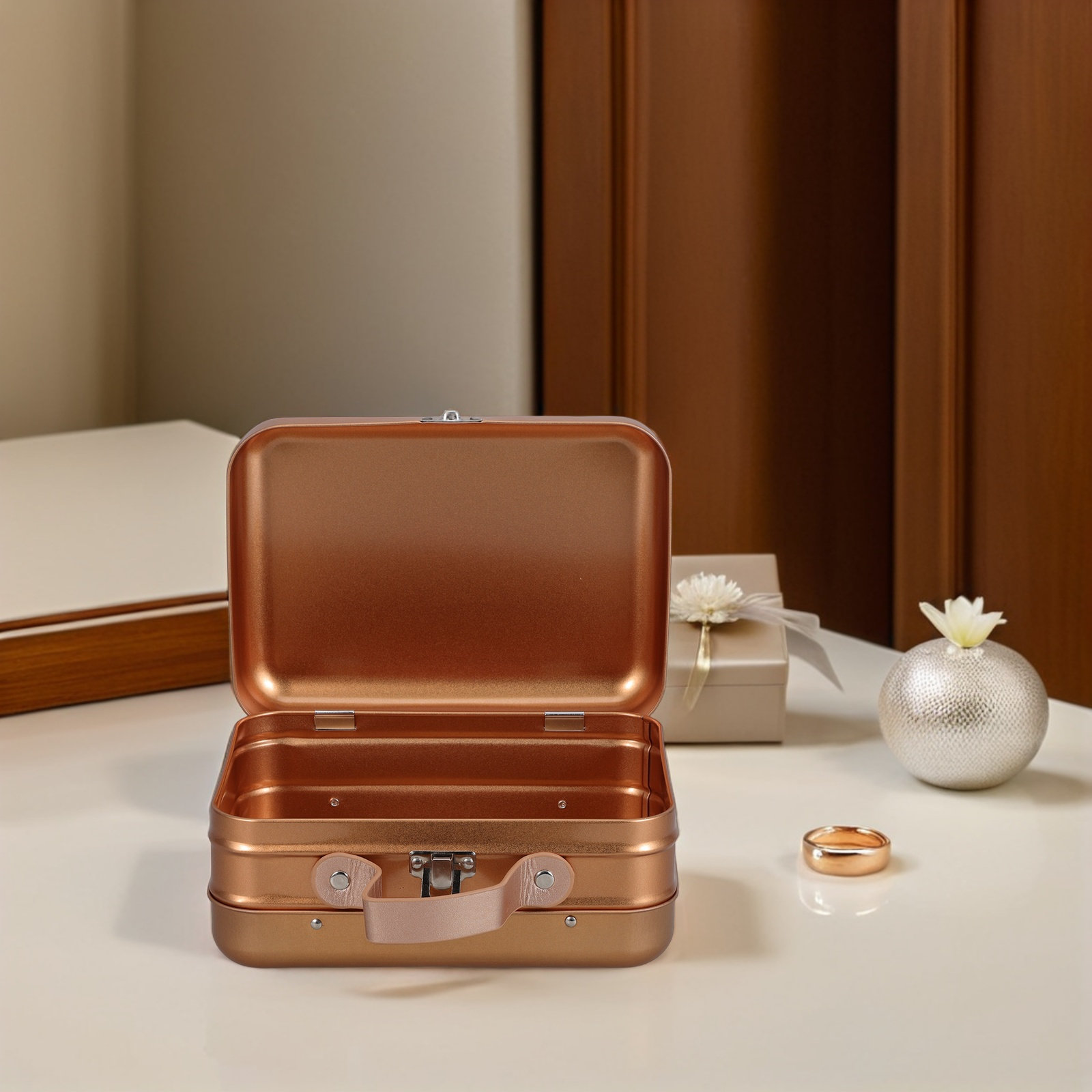 صندوق تخزين معدني مزخرف مقاس 7 - مراجعة Tin Container Lid وسعره