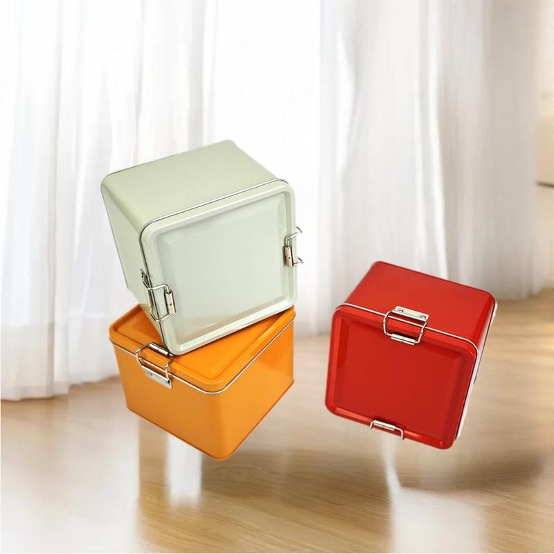 صندوق علب كوكي مربع مع غطاء مق - مراجعة Tin Container Lid وسعره