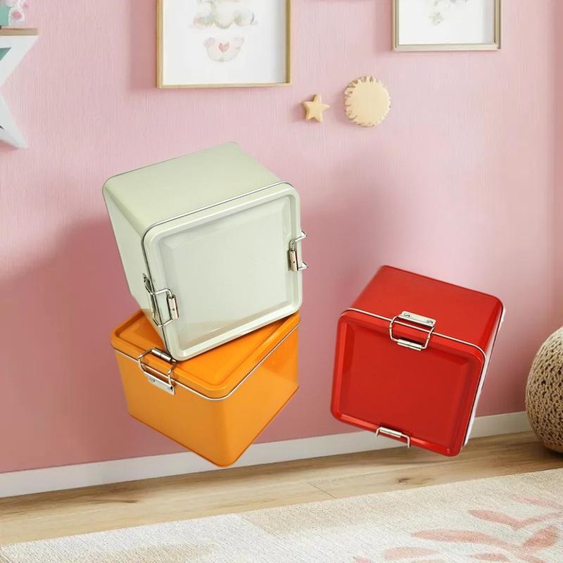 صندوق علب كوكي مربع مع غطاء مق - مراجعة Tin Container Lid وسعره