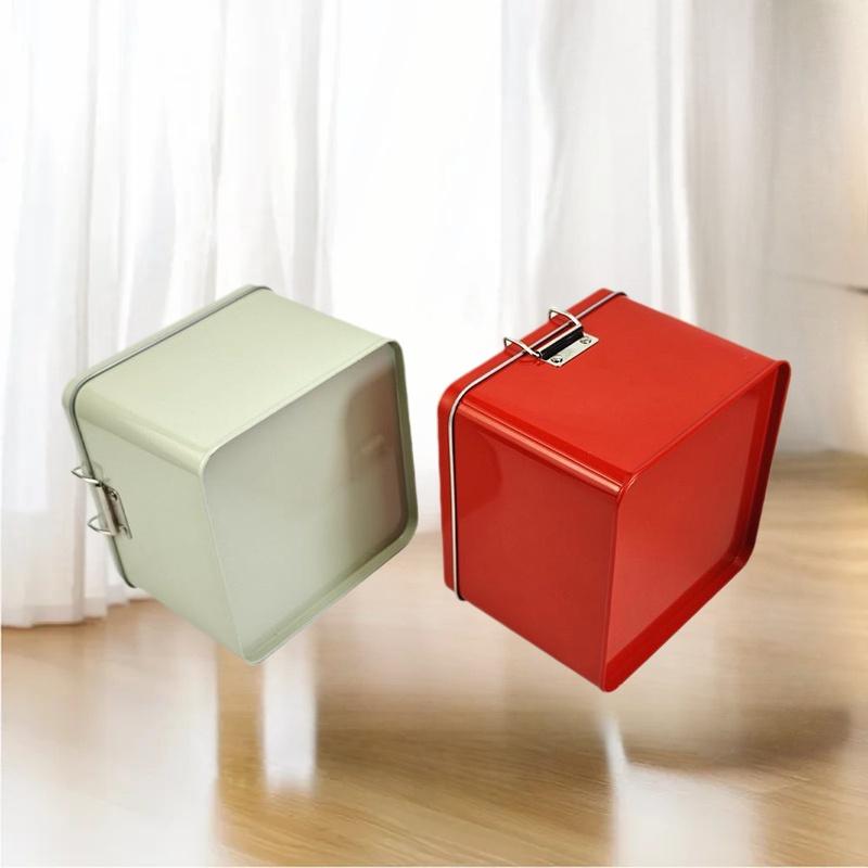 صندوق علب كوكي مربع مع غطاء مق - مراجعة Tin Container Lid وسعره