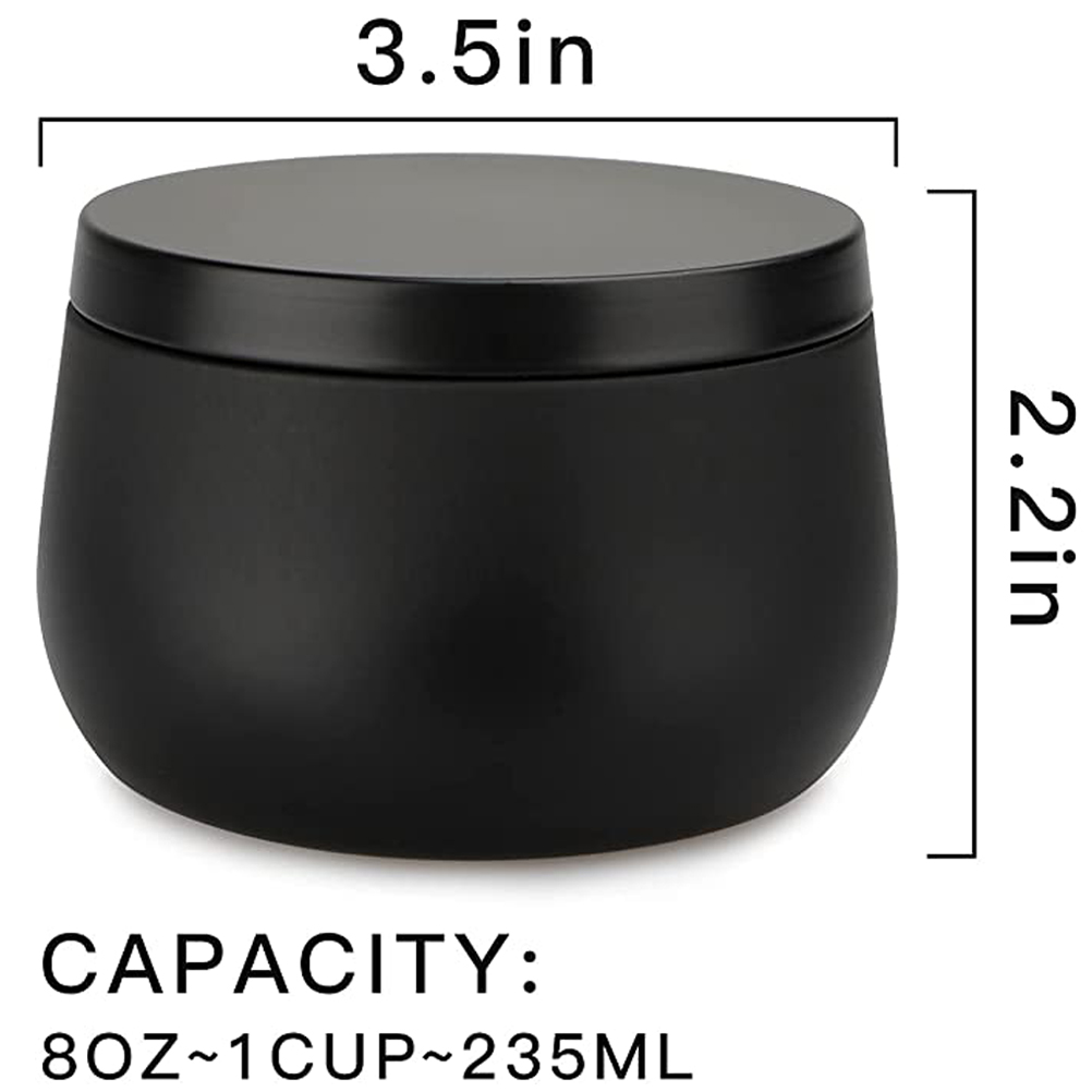 12 قطعة 8 أوقية أبيض أسود الذه - مراجعة Tin Container Lid وسعره